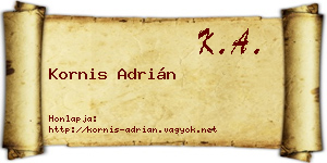 Kornis Adrián névjegykártya