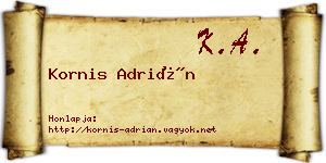 Kornis Adrián névjegykártya