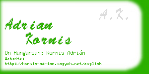 adrian kornis business card