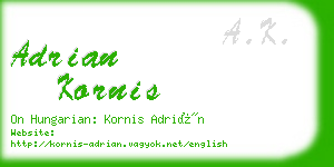 adrian kornis business card